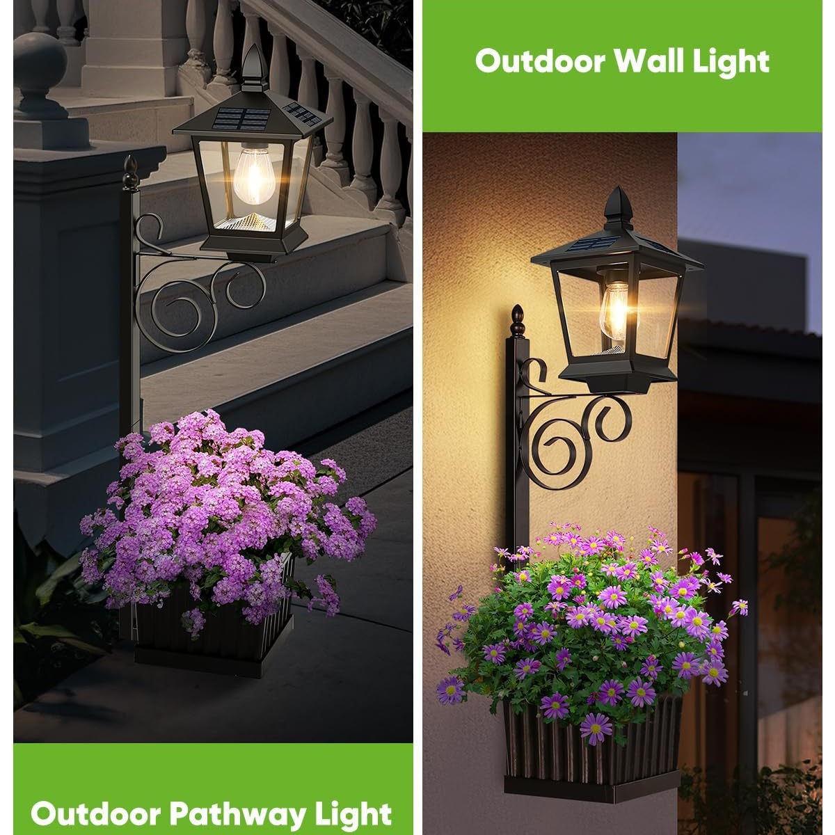 Solar Powered 2-in-1 Flower Po - Outdoor Lighting For Patio avaliação e preço