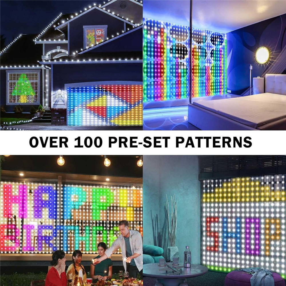 1/2PCS 400LED Curtain Lights L - Outdoor Lighting Smart Controller avaliação e preço