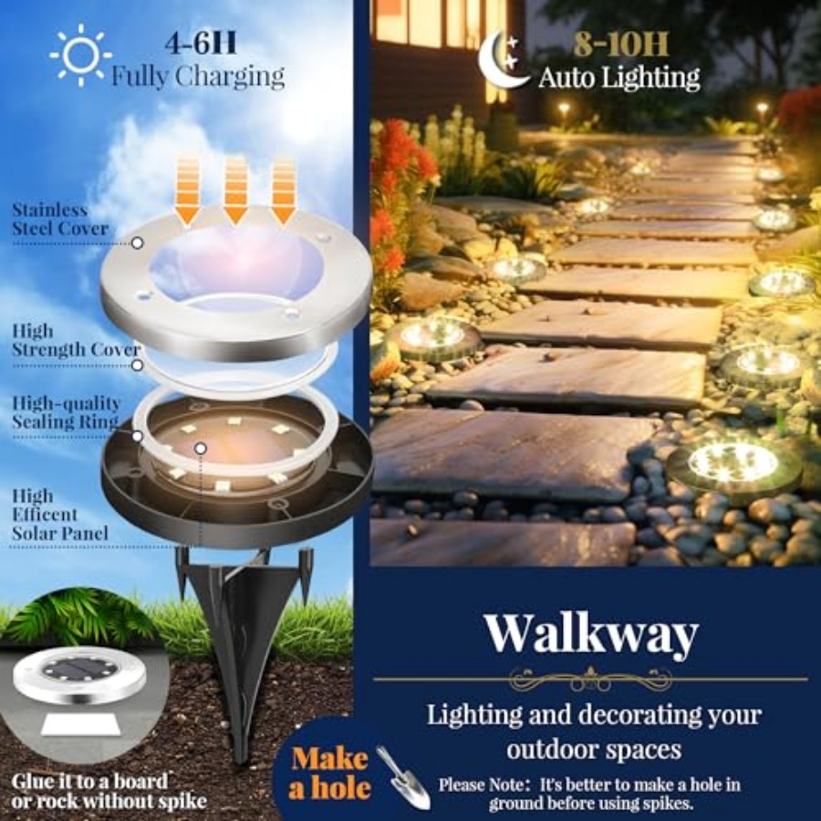 Solar Ground Lights Solar Ligh - Outdoor Lighting Ground avaliação e preço