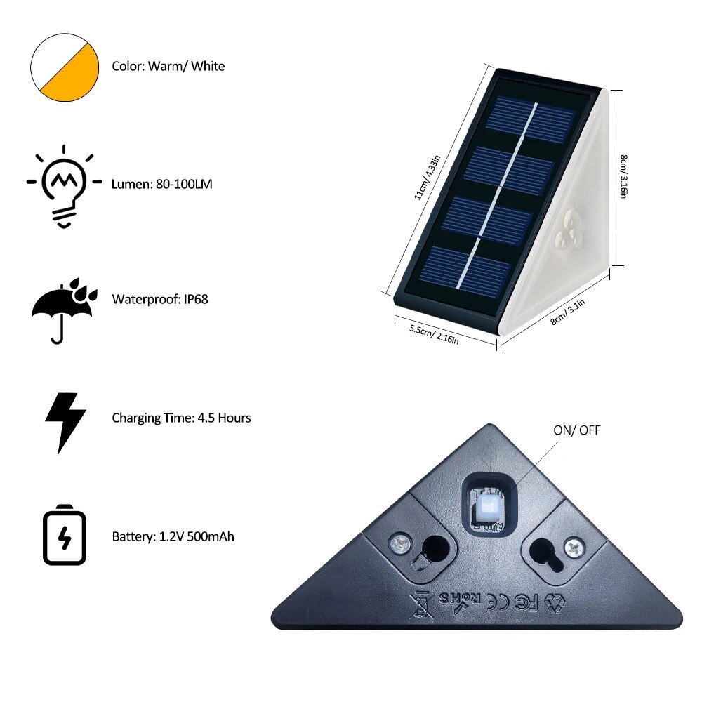 IP67 Waterproof Solar Step Lig - Outdoor Lighting On Stairs avaliação e preço