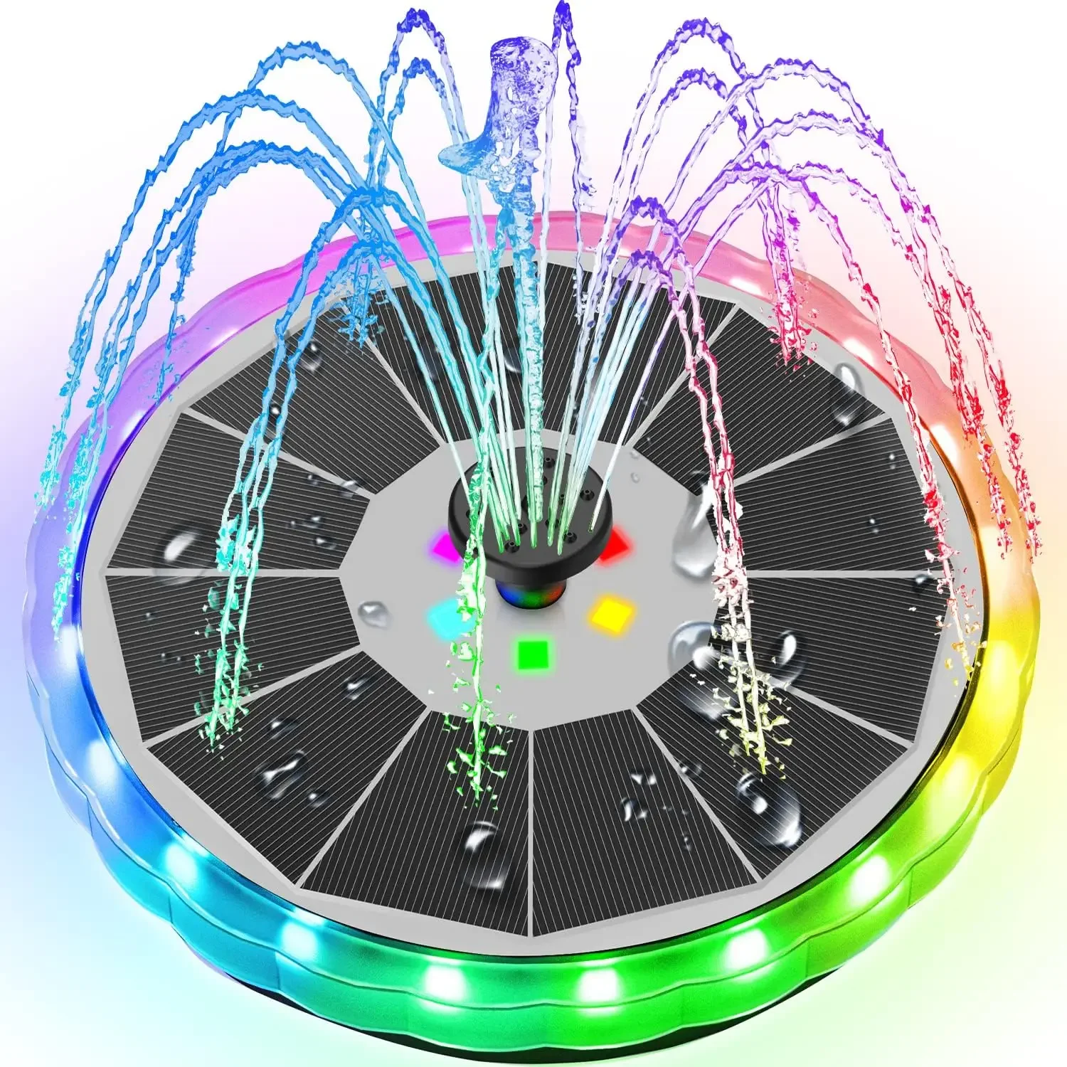 Solar Fountain with LED Lights - Outdoor Lighting Solar Panel avaliação e preço