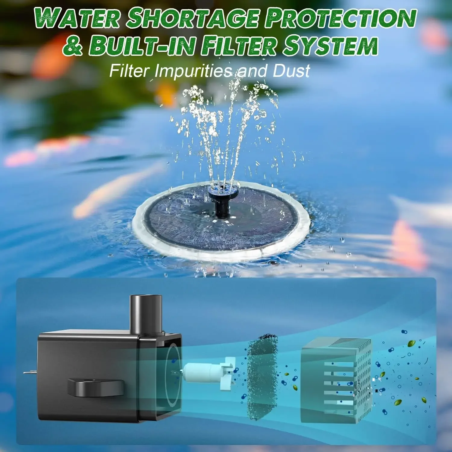 Solar Fountain with LED Lights - Outdoor Lighting Solar Panel avaliação e preço