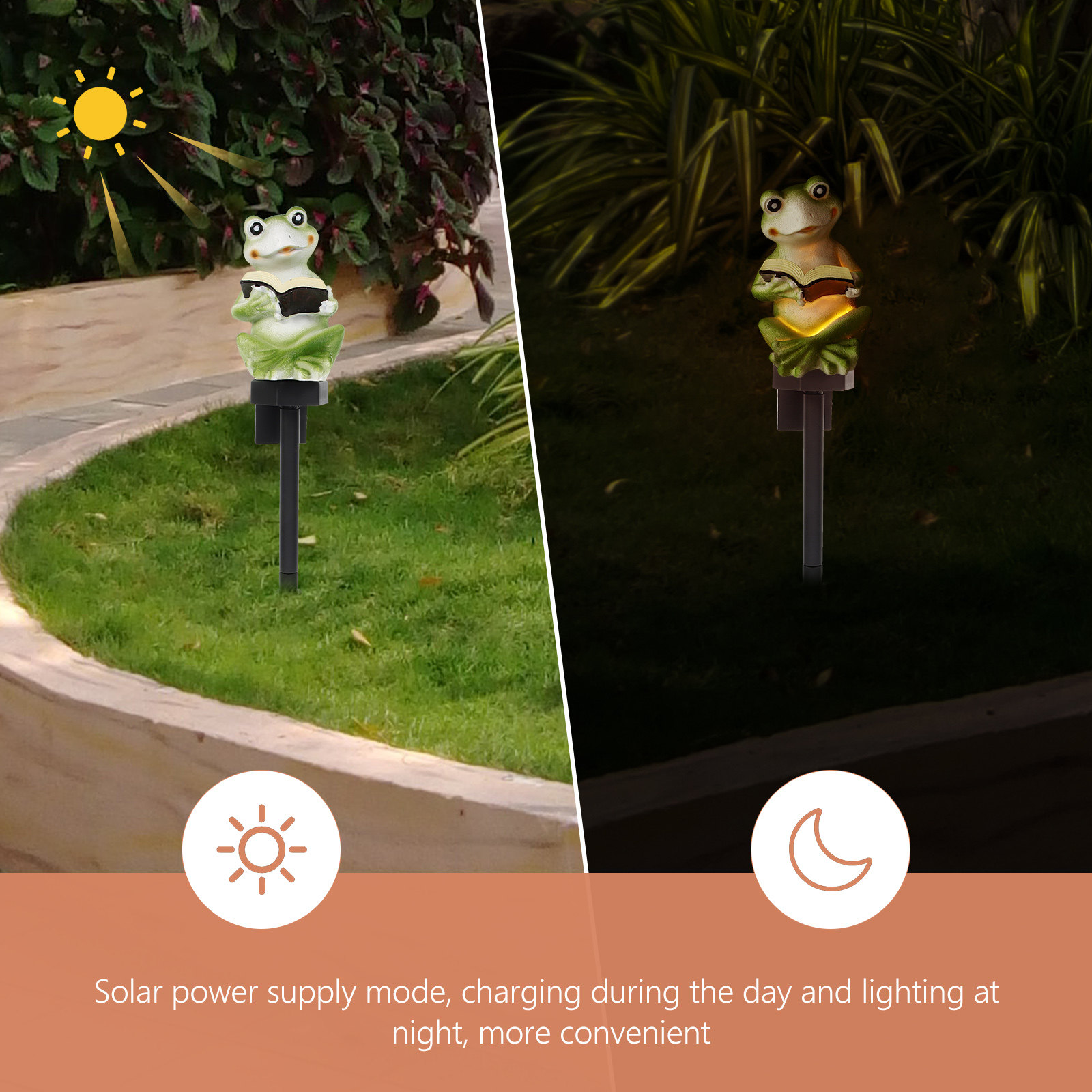 Solar Frog Lights Resin Garden - Outdoor Lighting Yard Stakes avaliação e preço