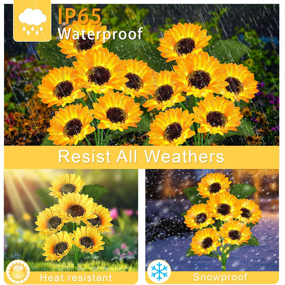  Solar Flowers Lights Outdoor - Outdoor Lighting Yard Stakes avaliação e preço