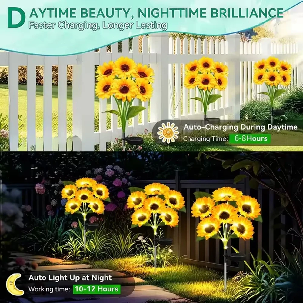  Solar Flowers Lights Outdoor - Outdoor Lighting Yard Stakes avaliação e preço
